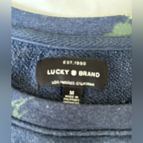 LUCKY BRAND FLORAL CREW NECK SWEATSHIRT COTTON BLEND - Picture 3 of 4